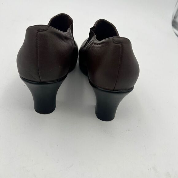 Dansko Slip-On Clog Comfort Shoes Women's 7.5 Brown Leather Elastic Side Panel - Picture 3 of 10